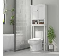 TEMU HOMCOM Mueble sobre Inodoro Armario para Lavadora con Compartimento y Estante Ajustable Mueble para Baño 70x20x175 cm