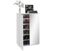 TEMU HOMCOM Mueble Zapatero con Espejo Armario Zapatero para 18 de Zapatos con 5 Estantes Ajustables para Recibidor 60x32x95 cm