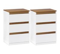 TEMU HOMCOM Pack de 2 Mesitas de Noche de Noche Dormitorio Estrechas Cajones Estilo Moderno 40x30x59,5 cm