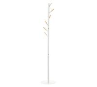 TEMU HOMCOM Perchero de Pie Perchero de Árbol con 6 Ganchos de Madera para Ropas Bolsas Bufandas y de Metal para Salón Entrada Dormitorio 35x35x174 cm