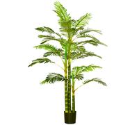 TEMU HOMCOM Planta Artificial Grande 190 cm con y 30 Hojas Decoracion para Interior y Exterior Salon Oficina Balcon 19, 5x190 cm Verde