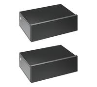 TEMU HOMCOM Set de 2 Mesitas de Noche Flotantes con 1 Cajón Diseño en la Pared Estilo Moderno para Dormitorio 40x30x15 cm Negro