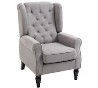 TEMU HOMCOM Sillón de Salón Moderno para Dormitorio con Reposacabezas y Patas de Madera Sofá Individual Carga 160 kg para Oficina