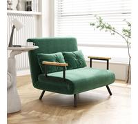 TEMU HOMCOM Sofá Cama de 2 Plazas Sofá Cama Plegable Tapizado en Terciopelo con Respaldo Ajustable de 5 Niveles y 2 Almohadas Acolchadas para Oficina Dormitorio Salón 102x73x81 cm Verde