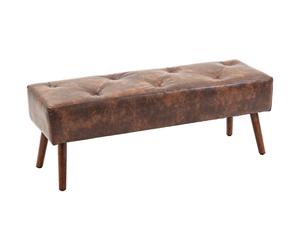 TEMU HOMCOM Taburete Pie de Cama Multifuncional Pie de Cama ClAsico Banqueta de Dormitorio con Pies de Madera y Asiento Acolchado Carga 120 kg para Entrada Pasillo 114x38x42 cm Marron