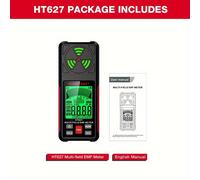TEMU HT627 Probador Electromagnético , Medidor EMF Digital Portátil de , Detector de Ondas y Eléctricos Energéticos Múltiples de Medición Pantalla a Color con Sin Batería