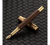 TEMU HUASHILAI Estilográfica de lujo de madera con plumín chapado en oro de 0.5 mm, disponible en , , y madera de nogal, de con para caligrafía de negocios y práctica de escritura