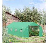 TEMU Invernadero de Jardin 6x3x2 m Tipo Tunel para Cultivo Plantas Verduras con 8 Ventanas Transpirables y Puerta Enrollable con Cremallera Acero Verde