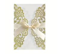 TEMU Invitaciones de Lujo, Elegantes 10 Piezas de con Corte Láser y con Cinta - Perfectas para Aniversarios, Despedidas de Soltera, y Más para Navidad, Año , San Valentín, de