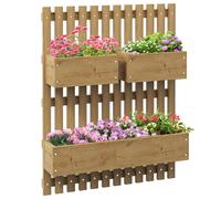 TEMU Jardín de Verduras de Pared Outsunny Cajas de Madera Sólida Extraíbles, 60 x 16 x 80 cm