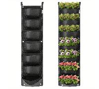 TEMU Jardinera Vertical de 7 Bolsillos para Pared - ¡ para Hierbas, Suculentas, Flores, Etc.! - Bolsas de Jardinera Impermeables, para Decoración del Hogar, , , Jardín y Decoraciones Navideñas!