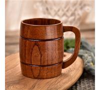 TEMU Jarra de cerveza de madera con asa, taza de té antiescaldaduras de madera de dátil ácido, taza para café, vaso de agua, taza de leche para desayuno, vasos de madera