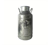 TEMU Jarra de leche binaurales de hierro galvanizado de flores vintage metálica Soporte para flores Original Estilo granja para decoración del hogar y oficina, 15.5 pulgadas . 39 cm negro mate