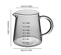 TEMU Jarra de leche de 1 pieza de 150 ml/240 ml con , utensilio de repostería, vaso de cristal para leche engrosado, taza de café graduada, jarra de vidrio de borosilicato de