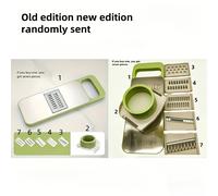 TEMU Juego aleatorio de 7 piezas de cortador y rebanador multifuncional de acero inoxidable para verduras, corte intercambiable, kit de herramientas de cocina manual para papas, zanahorias, pepinillos