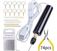 TEMU Juego combinado de mini taladro eléctrico USB de 74 piezas A27, taladro de universal portátil, juego de taladro USB de