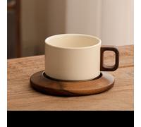 TEMU Juego de 1 taza de café y platillo de cerámica color lechoso de 250 ml, diseño , taza de café a resistente al , taza para latte, para de café, taza de té, para el hogar, cafeterías y para regalar