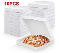 TEMU Juego de 10 cajas de pizza blancas delgadas que miden 12X12X2 pulgadas, ideales para pizzas caseras, alimentos, donuts y pasteles