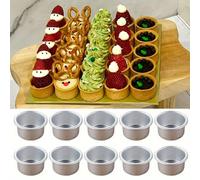 TEMU Juego de 10 moldes para pastel de 5.08 cm, mini moldes redondos para hornear, moldes pequeños antiadherentes de aluminio para fiestas en casa, queso, pizza,