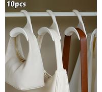 TEMU Juego de 10 organizadores para colgar bolsos, colgador resistente para bolsos, gancho de plástico para armario, organizador para mochilas y bolsos, cinturones, bufandas, sombreros