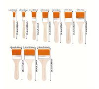 TEMU Juego de 10 Pinceles Planos de Nylon, Mango de Madera, Duraderos y Fáciles de Limpiar para Pintura al Óleo, Acrílicos, Manualidades