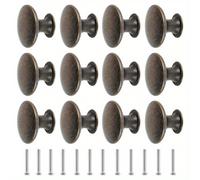 TEMU Juego de 10 pomos de latón para gabinetes - Tiradores redondos de 1.18" con un solo orificio, ideales para muebles, armarios de cocina, clósets y decoración de armarios - Diseño vintage