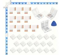 TEMU Juego de 11/12/33 piezas de conectores para tira de luces LED de , conectores LED de , placa de impreso de L para tiras de luces LED RGB SMD 5050 de 10 mm, conector sin espacios