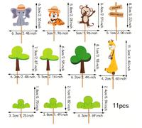 TEMU Juego de 11 Piezas de Toppers para Pastel de Animales : Tigre, Elefante, Mono y - Decoraciones para , Halloween y Navidad