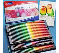 TEMU Juego de 12/18/24/36 lápices al óleo, 36/24/12/18 colores, set de pintura profesional con de brocha para dibujo a , lápices solubles en agua