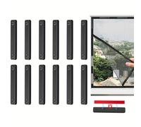 TEMU Juego de 12 clips para mosquitera, clips adhesivos, tiras magnéticas para mosquiteras, clips para ventanas con accesorios magnéticos para mosquiteras y mosquiteras