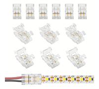 TEMU Juego de 12 conectores rápidos sin soldadura para tiras LED de 8 mm y 2 pines, diseñados para una conexión fácil sin cables, adecuados para tiras LED de un solo color