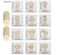 TEMU Juego de 12 Decoraciones de Ramo de Flores de Madera con Rosas, y Tulipanes, Completo con un , para Decoración de Mesa de en Casa de y Pascua y Suministros de Regalo
