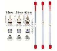 TEMU Juego de 12 piezas de boquillas para aerógrafo de 0.2/0.3/0.5mm, pistola pulverizadora, repuestos y accesorios para herramientas