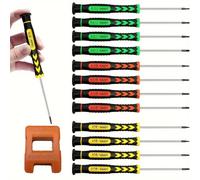 TEMU Juego de 12 Piezas de Destornilladores Mini Precisión, Rojos y Magnéticos, Kit de Destornilladores Phillips y para Gafas, Relojes y Reparaciónes de Móviles