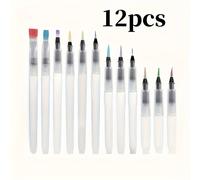 TEMU Juego de 12 pinceles acuarelables - fácil de recargar, ideal para principiantes y artistas con brochas de acuarela