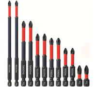 TEMU Juego de 12 puntas de destornillador magnéticas | Cambio rápido, acero S2 antideslizante, vástago de 1/4", Phillips, para destornilladores eléctricos y manuales