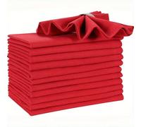 TEMU Juego de 12 Servilletas de Tela , Servilletas de con Bordes Dobladillos, Servilletas de Tela para , Banquetes o Restaurantes