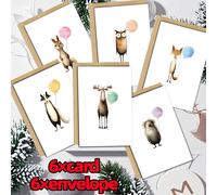 TEMU Juego de 12 tarjetas de divertidas, tarjetas en con de animales en acuarela y sobres, adecuadas para diversas ocasiones como tarjetas de nota y tarjetas de disculpa