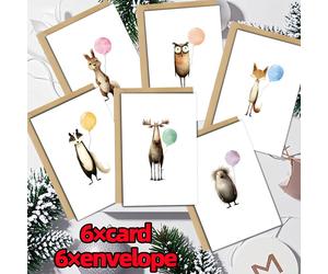 TEMU Juego de 12 tarjetas de divertidas, tarjetas en con de animales en acuarela y sobres, adecuadas para diversas ocasiones como tarjetas de nota y tarjetas de disculpa