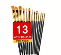 TEMU Juego de 13 Pinceles Profesionales para Artistas - Cerdas de Nylon de Calidad, Adecuados para Pintura Acrílica, al Óleo y Acuarela - Ideales para Artistas y Principiantes - Disponibles en