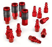TEMU Juego de 14 conectores para manguera de aire, que un acoplador y kit de enchufes de conexión rápida NPT de , fabricados para herramientas neumáticas industriales