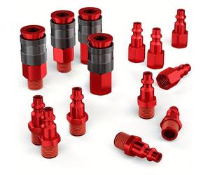 TEMU Juego de 14 conectores para manguera de aire, que un acoplador y kit de enchufes de conexión rápida NPT de , fabricados para herramientas neumáticas industriales