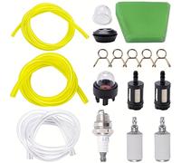 TEMU Juego de 17 tubos de combustible de 30 cm, tubos de combustible flexibles, filtro de , de , junta de tubo, cepillo de vela para motosierra