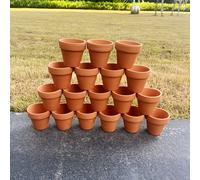 TEMU Juego de 18 macetas pequeñas de terracota, una de 1.9 pulgadas, ideales para plantar. macetas y cuentan con orificios de drenaje, perfectas para cactus, flores y suculentas.