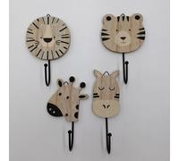 TEMU Juego de 2/4 ganchos de pared de madera con animales de - Tigre, león, burro, adorables, ganchos de animales de , ganchos de pared de animales, estantes para cocina y baño