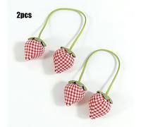 TEMU Juego de 2/7 adorables sujetadores de cortina de fresa, adecuados para habitaciones y decoración rústica - de cortina rústicos de granja con fresa, sujetadores de ventana para persianas/cortinas