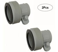 TEMU Juego de 2 adaptadores para manguera de piscina, tipo B de 1.25" a 1.5" con abrazaderas, para bomba de filtro de manguera Intex, pieza de repuesto para piscina