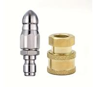 TEMU Juego de 2 Boquillas para Lavadora a Presión, Kit de Boquillas para Desagüe, Boquilla de de Manguera de 1/4 con Conexión Rápida NPT y , Boquilla de Limpieza de Cloacas 5000 PSI, Conector de Latón