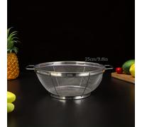 TEMU Juego de 2 coladores de acero inoxidable, colador de malla reforzada con asa, para pasta, verduras, arroz, cesta de drenaje de metal para frutas, colador de suministros de cocina, colador