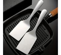 TEMU Juego de 2 espátulas de cocina de acero inoxidable, raspador para bandeja de hornear, espátula para hacer , hamburguesas, sartén , pala raspadora para , pizza, o panqueques